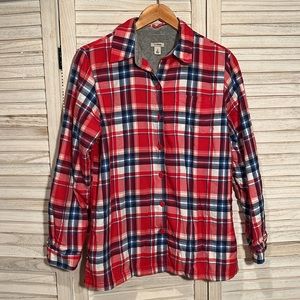 L.L. Bean Fleece Lined Flannel Shirt - Women’s S